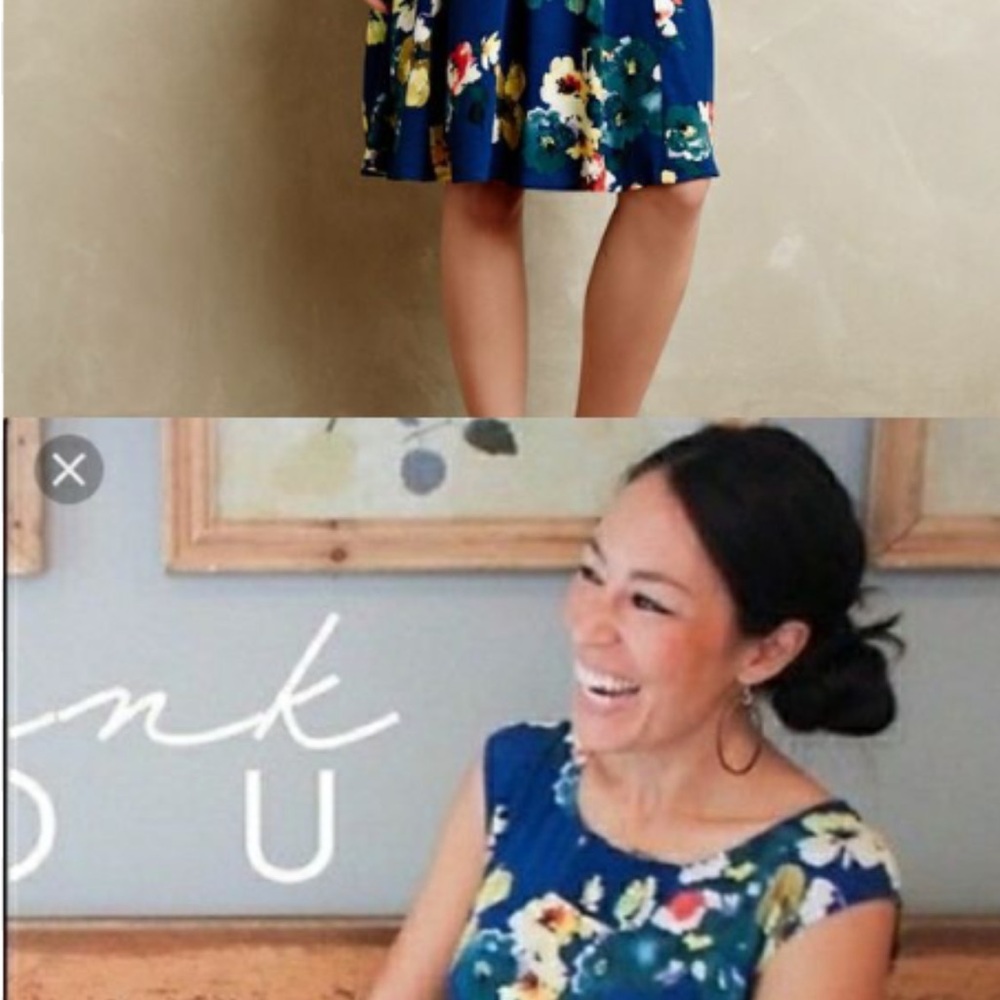 Maeve Blue and Yellow Sleeveless Midi Dress as seen on Joanna Gaines Anthro